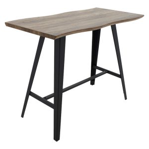 093 000014 2 7 Dining table bar Fortitude pakoworld MDF walnut - black metal legs 140x70x103.5cmIndoor furniture > Dining Tables