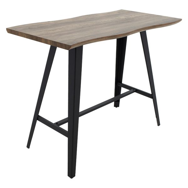 093 000014 2 7 Dining table bar Fortitude pakoworld MDF walnut - black metal legs 140x70x103.5cmIndoor furniture > Dining Tables