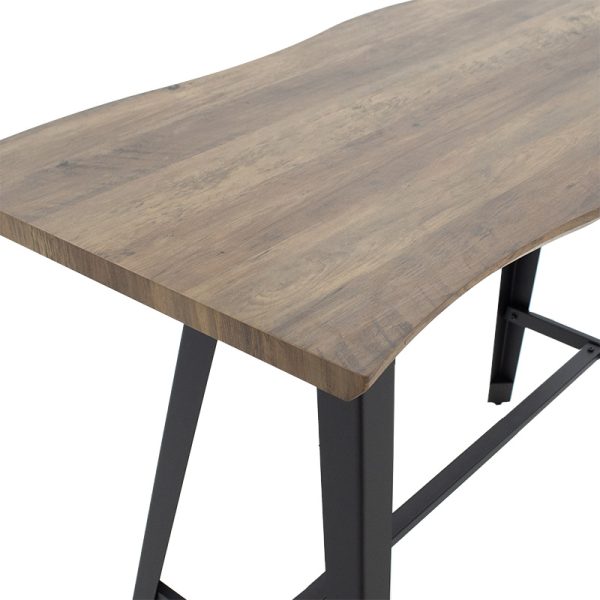 093 000014 3 7 Dining table bar Fortitude pakoworld MDF walnut - black metal legs 140x70x103.5cmIndoor furniture > Dining Tables