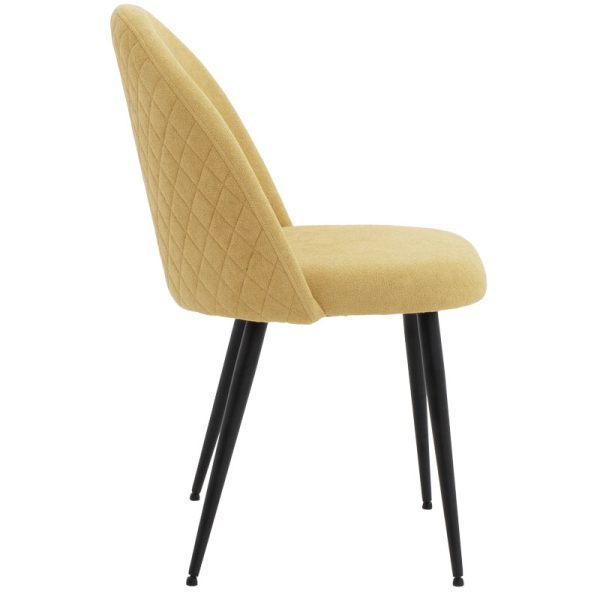 093 000020 2 6 Chair Graceful pakoworld velvet yellow-black metal legsIndoor furniture > Chairs