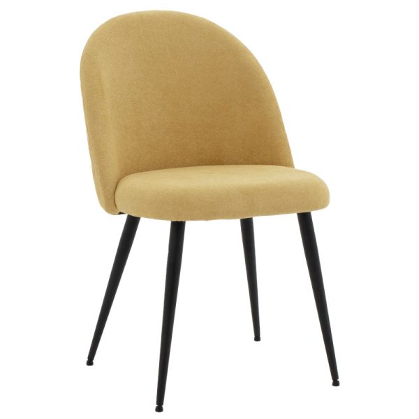 093 000020 9 Chair Graceful pakoworld velvet yellow-black metal legsIndoor furniture > Chairs