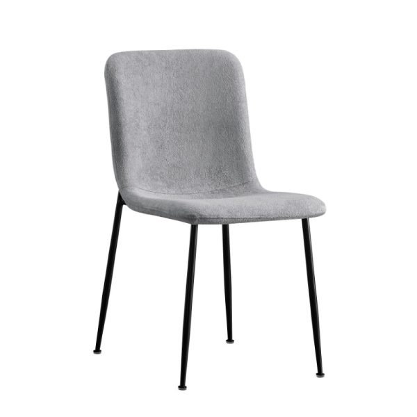 093 000031 6 Gratify pakoworld chair gray bouclé fabric-leg black metal 43x56x83cmIndoor furniture > Chairs