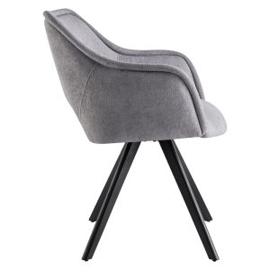 093 000036 2 5 Rotating armchair Soreyia pakoworld light grey fabric-black metal leg 63x59x83cmIndoor furniture > Armchairs