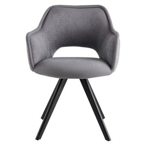 093 000036 3 5 Rotating armchair Soreyia pakoworld light grey fabric-black metal leg 63x59x83cmIndoor furniture > Armchairs