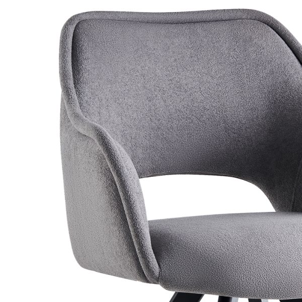 093 000036 4 5 Rotating armchair Soreyia pakoworld light grey fabric-black metal leg 63x59x83cmIndoor furniture > Armchairs