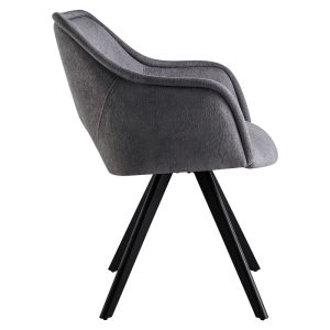 093 000037 2 4 Rotating armchair Soreyia pakoworld dark grey fabric-black metal leg 63x59x83cmIndoor furniture > Armchairs