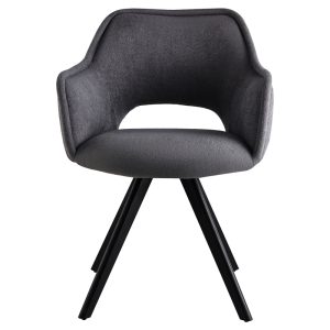 093 000037 3 4 Rotating armchair Soreyia pakoworld dark grey fabric-black metal leg 63x59x83cmIndoor furniture > Armchairs