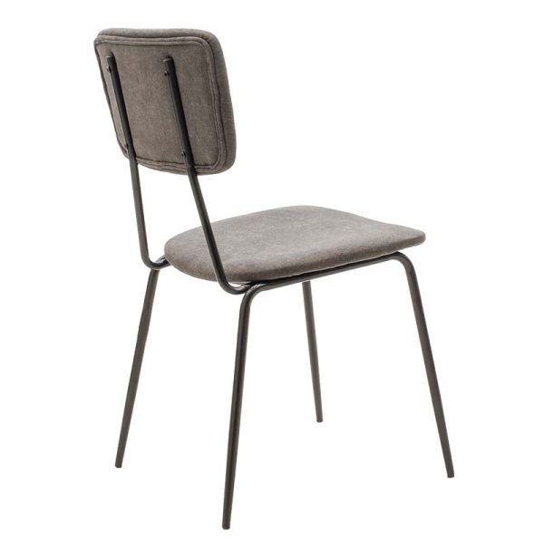096 000009 2 3 Chair Tania pakoworld dark grey antique fabric-black legIndoor furniture > Chairs