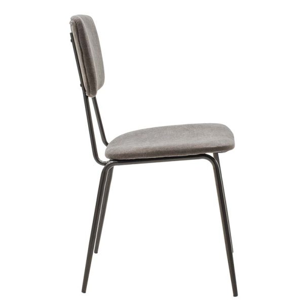 096 000009 3 3 Chair Tania pakoworld dark grey antique fabric-black legIndoor furniture > Chairs