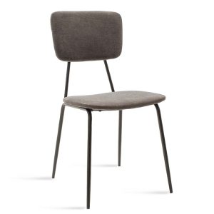 096 000009 6 Chair Tania pakoworld dark grey antique fabric-black legIndoor furniture > Chairs