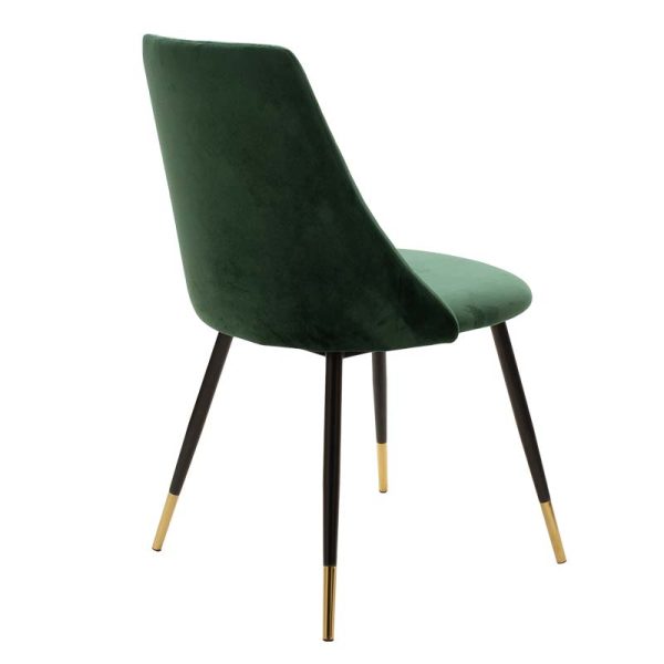 096 000012 2 4 Chair Giselle pakoworld velvet green leg black-goldenIndoor furniture > Chairs