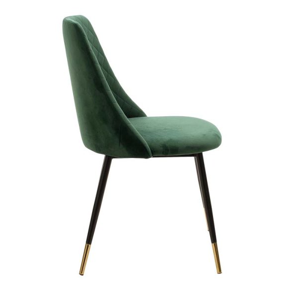 096 000012 3 4 Chair Giselle pakoworld velvet green leg black-goldenIndoor furniture > Chairs