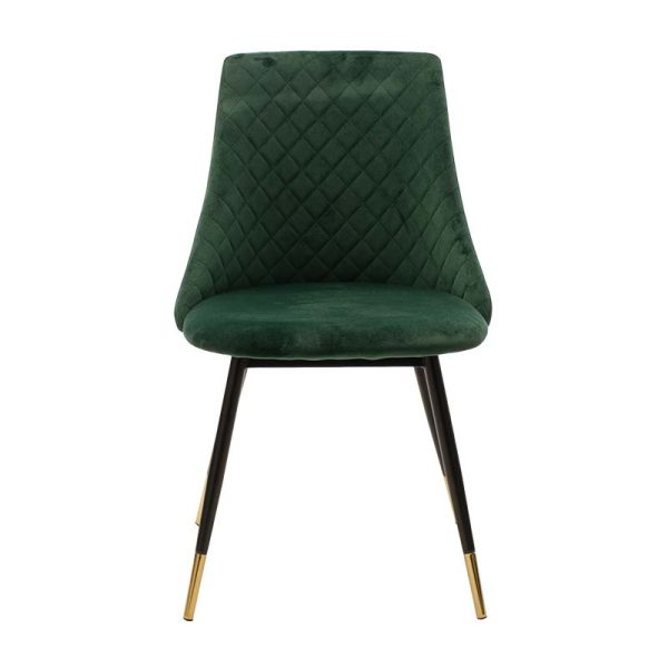 096 000012 4 4 Chair Giselle pakoworld velvet green leg black-goldenIndoor furniture > Chairs