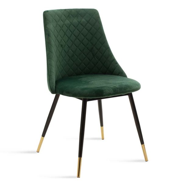096 000012 7 Chair Giselle pakoworld velvet green leg black-goldenIndoor furniture > Chairs