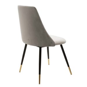096 000013 2 3 Chair Giselle pakoworld velvet grey leg black-goldenIndoor furniture > Chairs