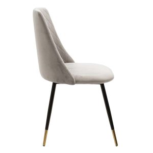 096 000013 3 3 Chair Giselle pakoworld velvet grey leg black-goldenIndoor furniture > Chairs