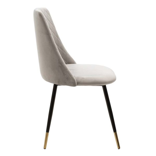 096 000013 3 3 Chair Giselle pakoworld velvet grey leg black-goldenIndoor furniture > Chairs