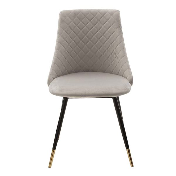096 000013 4 3 Chair Giselle pakoworld velvet grey leg black-goldenIndoor furniture > Chairs