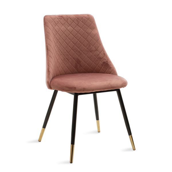 096 000015 6 Chair Giselle pakoworld velvet rotten apple leg black-goldenIndoor furniture > Chairs
