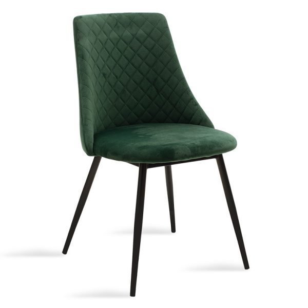 096 000020 12 Chair Giselle pakoworld velvet green-leg blackIndoor furniture > Chairs