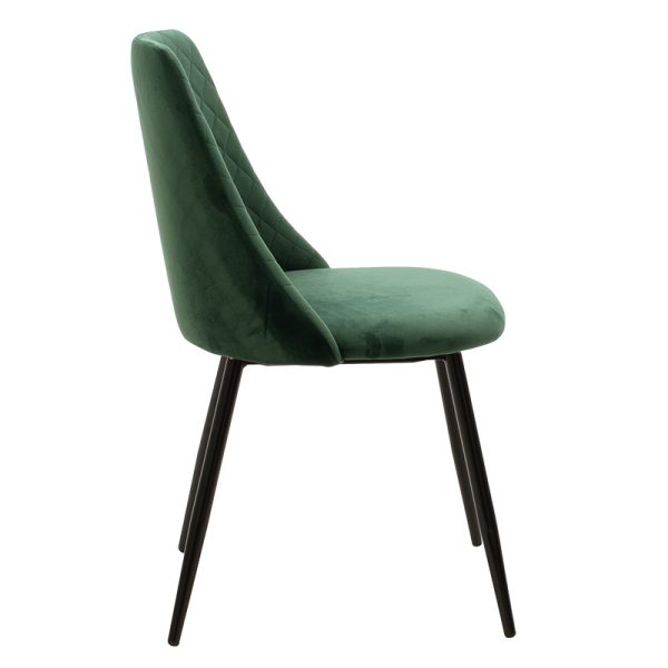 096 000020 2 9 Chair Giselle pakoworld velvet green-leg blackIndoor furniture > Chairs