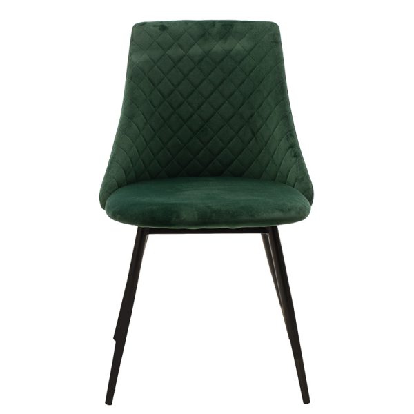 096 000020 3 9 Chair Giselle pakoworld velvet green-leg blackIndoor furniture > Chairs