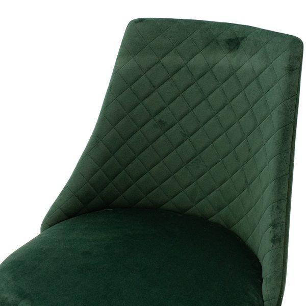096 000020 4 9 Chair Giselle pakoworld velvet green-leg blackIndoor furniture > Chairs