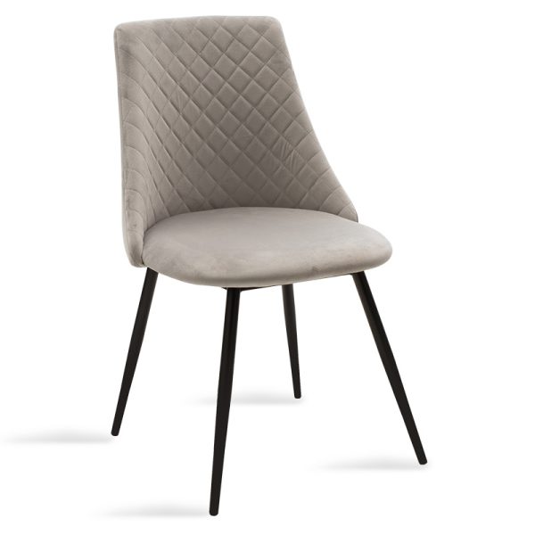 096 000021 12 Chair Giselle pakoworld velvet grey-leg blackIndoor furniture > Chairs