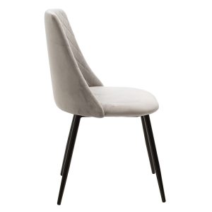 096 000021 2 9 Chair Giselle pakoworld velvet grey-leg blackIndoor furniture > Chairs