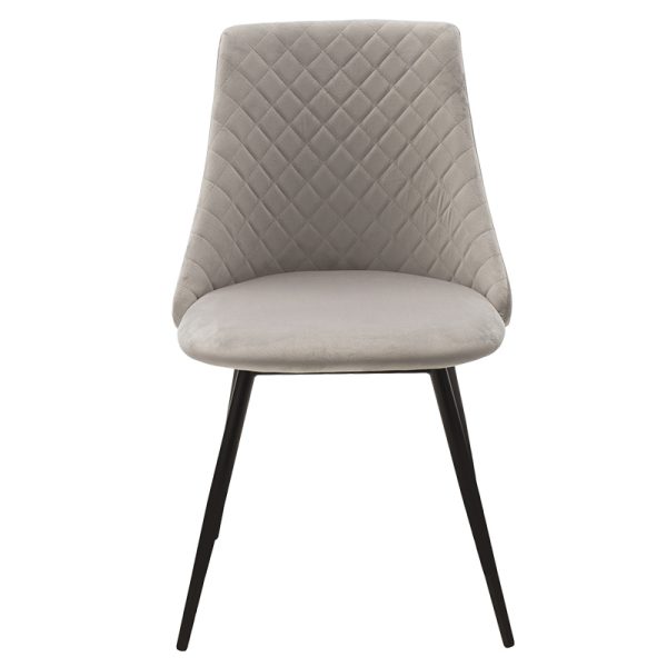 096 000021 3 9 Chair Giselle pakoworld velvet grey-leg blackIndoor furniture > Chairs