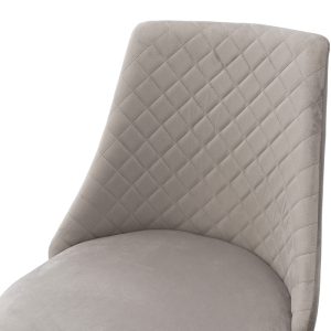 096 000021 4 9 Chair Giselle pakoworld velvet grey-leg blackIndoor furniture > Chairs