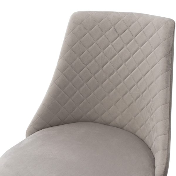 096 000021 4 9 Chair Giselle pakoworld velvet grey-leg blackIndoor furniture > Chairs