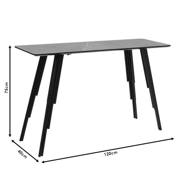 096 000028 3 2 Console Lifo pakoworld MDF dark grey cement-black 120x40x75εκSPRING OFFERS