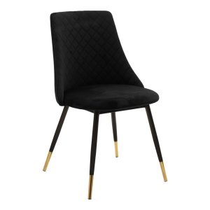 096 000037 10 Chair Giselle pakoworld black velvet leg black-goldenIndoor furniture > Chairs