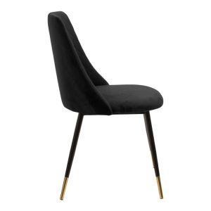 096 000037 2 7 Chair Giselle pakoworld black velvet leg black-goldenIndoor furniture > Chairs