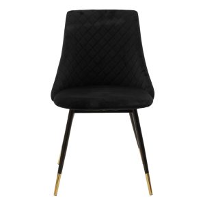096 000037 3 7 Chair Giselle pakoworld black velvet leg black-goldenIndoor furniture > Chairs