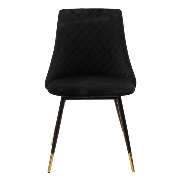 096 000037 3 7 Chair Giselle pakoworld black velvet leg black-goldenIndoor furniture > Chairs
