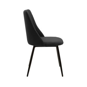 096 000038 2 6 Chair Giselle pakoworld black velvet-black legIndoor furniture > Chairs