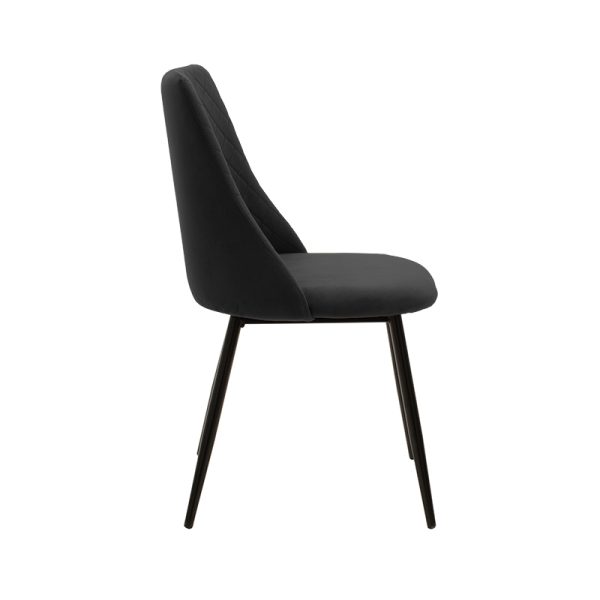 096 000038 2 6 Chair Giselle pakoworld black velvet-black legIndoor furniture > Chairs