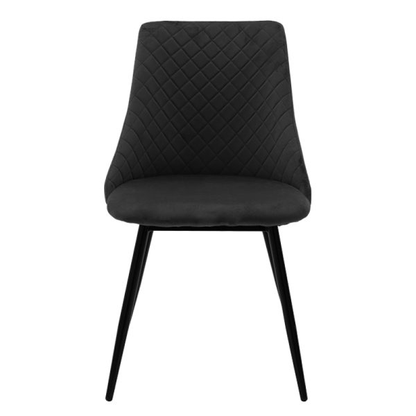 096 000038 3 6 Chair Giselle pakoworld black velvet-black legIndoor furniture > Chairs