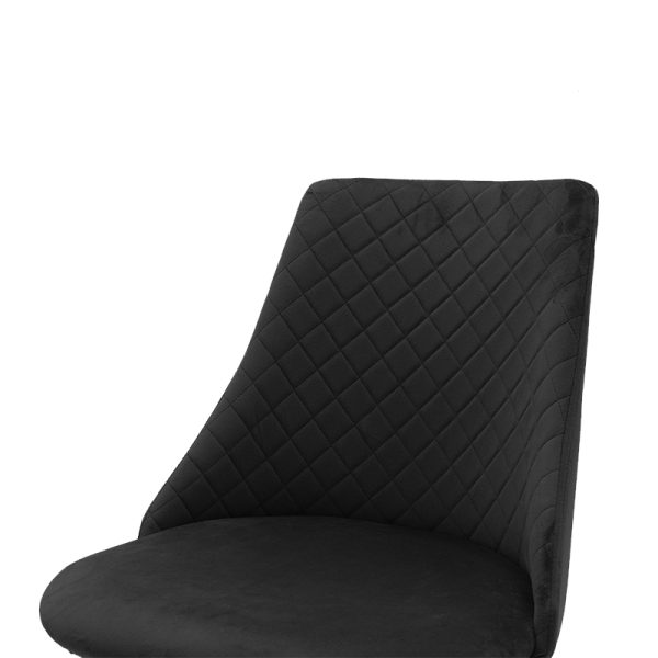 096 000038 4 6 Chair Giselle pakoworld black velvet-black legIndoor furniture > Chairs