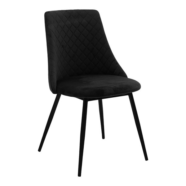 096 000038 9 Chair Giselle pakoworld black velvet-black legIndoor furniture > Chairs