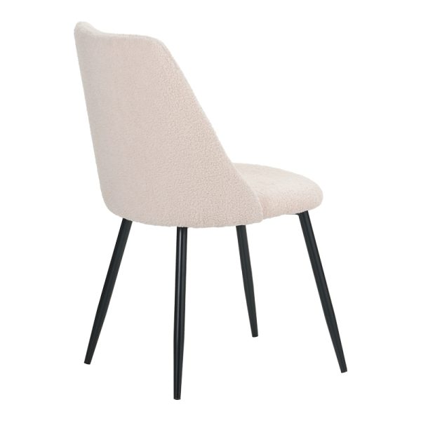 096 000039 2 10 Giselle chair pakoworld bouclé fabric in beige shade 51x52x82cmIndoor furniture > Chairs