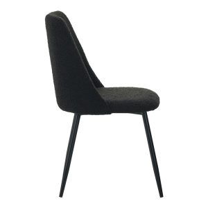 096 000040 3 4 Giselle chair pakoworld bouclé fabric in black shade 51x52x82cm