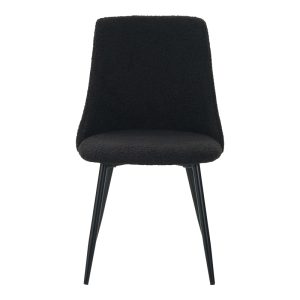 096 000040 4 4 Giselle chair pakoworld bouclé fabric in black shade 51x52x82cm