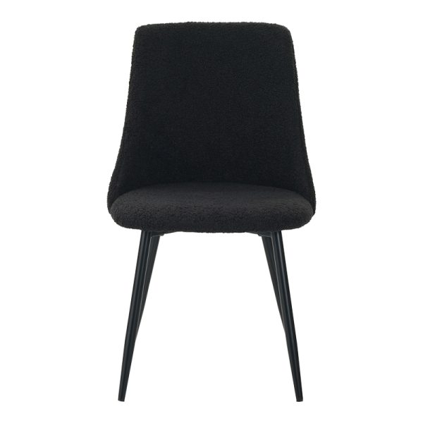 096 000040 4 4 Giselle chair pakoworld bouclé fabric in black shade 51x52x82cm