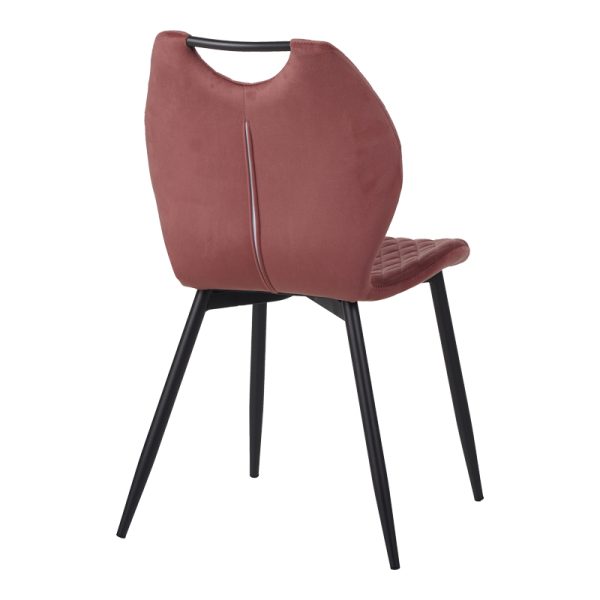 096 000046 2 3 Bongo chair pakoworld velvet in rotten apple shade with black metal legs 56.5x47x84cmIndoor furniture > Chairs