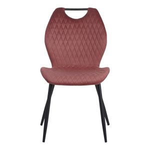 096 000046 4 3 Bongo chair pakoworld velvet in rotten apple shade with black metal legs 56.5x47x84cmIndoor furniture > Chairs