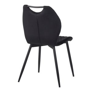 096 000047 2 3 Bongo chair pakoworld velvet in black shade with black metal legs 56.5x47x84cmIndoor furniture > Chairs