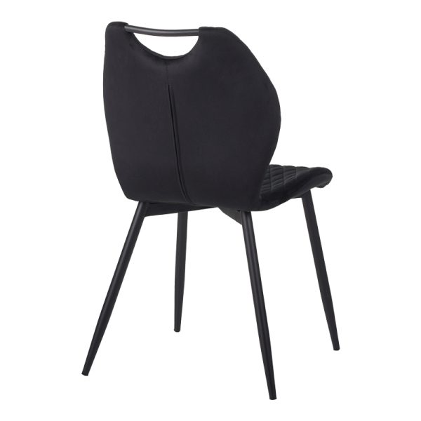 096 000047 2 3 Bongo chair pakoworld velvet in black shade with black metal legs 56.5x47x84cmIndoor furniture > Chairs